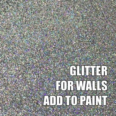FINE HOLOGRAPHIC SILVER GLITTER ADDITIVE FOR WALLS - ADD TO PAINT - 100g