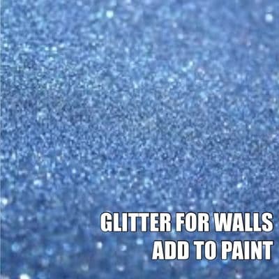 FINE STEEL BLUE GLITTER ADDITIVE FOR WALLS -  ADD TO PAINT - 100g