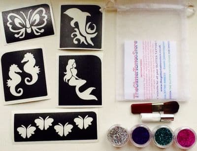 Girls glitter tattoo kit-dolphin/mermaid/butterfly