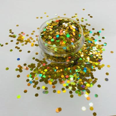Holographic gold chunky festival glitter mix -10g pot