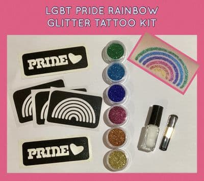 LGBT Gay pride rainbow glitter tattoo kit