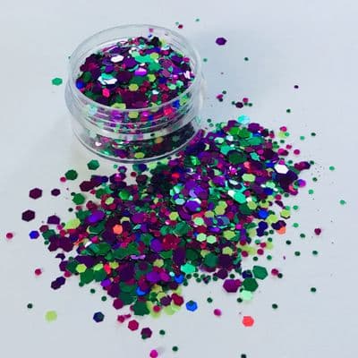 Mermaid jewel chunky festival glitter mix -10g pot