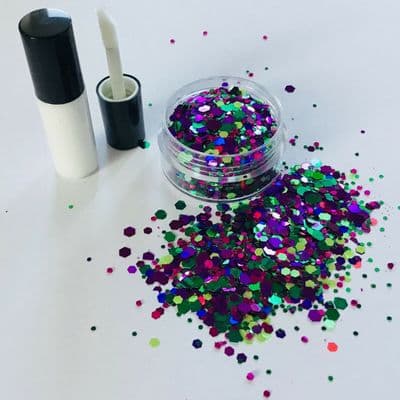 Mermaid jewel-festival face glitter/glue kit