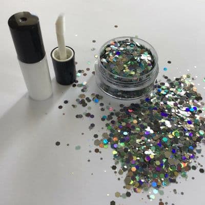 Mermaid scales-festival face glitter/glue kit