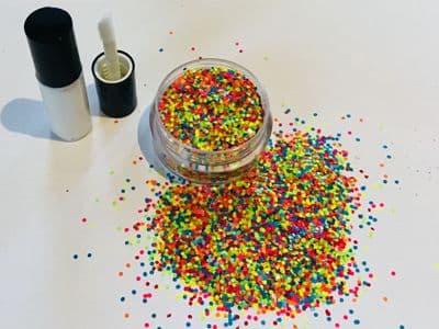 Multi neon dot-festival face glitter/glue kit