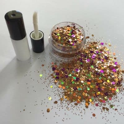 Rebel rose-festival face glitter/glue kit
