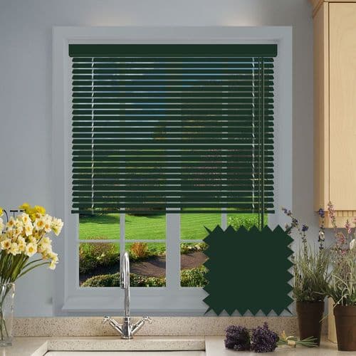 Aluminium Silk Green venetian blind in Hunter