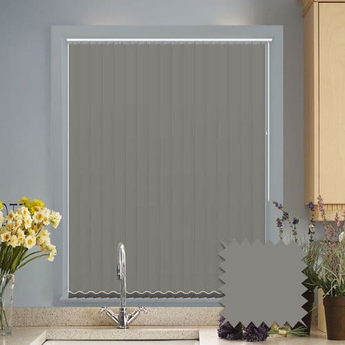 Blackout Bella Plain Bullet Grey Vertical Blinds