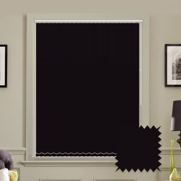 Blackout Bella Plain Noir Black Vertical Blinds Just Blinds