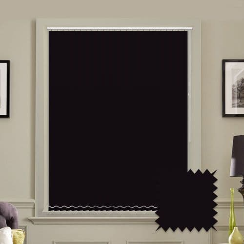 Blackout Bella Plain Noir Black Vertical Blinds