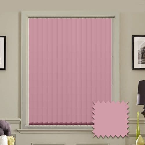 Blackout vertical blind slats in Bella Bossa Pink 3.5"