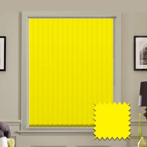 Blackout vertical blind slats in como rise Yellow 3.5"
