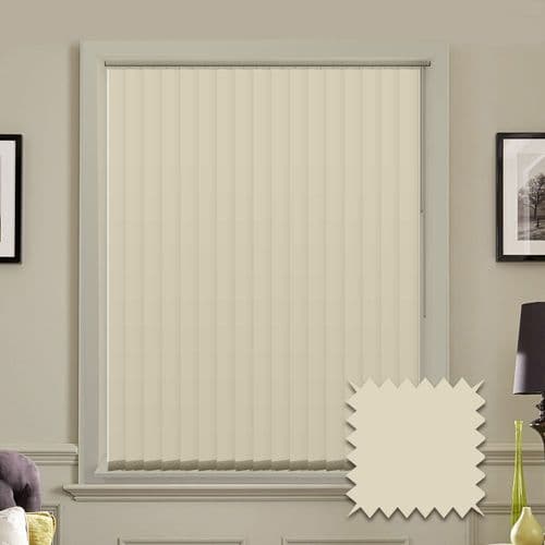 Blackout vertical blind slats in signature Cream 3.5"