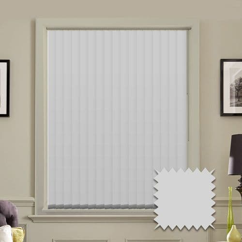 Blackout vertical blind slats in Signature White 3.5"