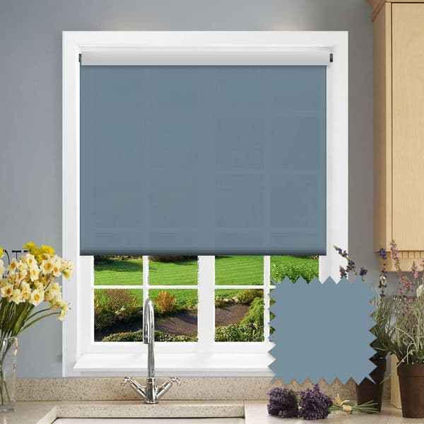 Blue Blackout Roller Blind - Bella Como Just Blinds