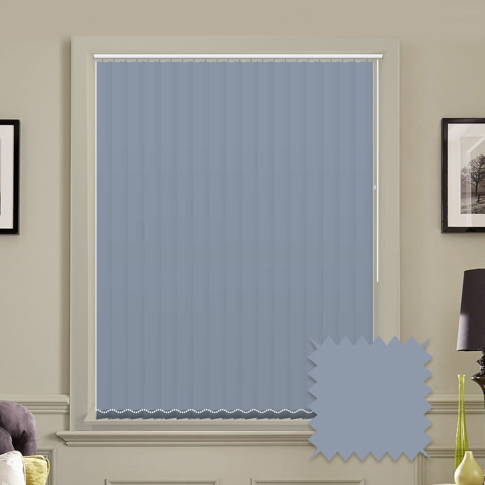 Blue vertical blinds Made to Measure vertical blind in Bahamas Milky