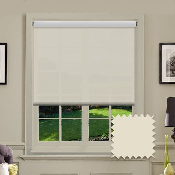 Cream Blackout Roller Blind - Bella Oyster Just Blinds
