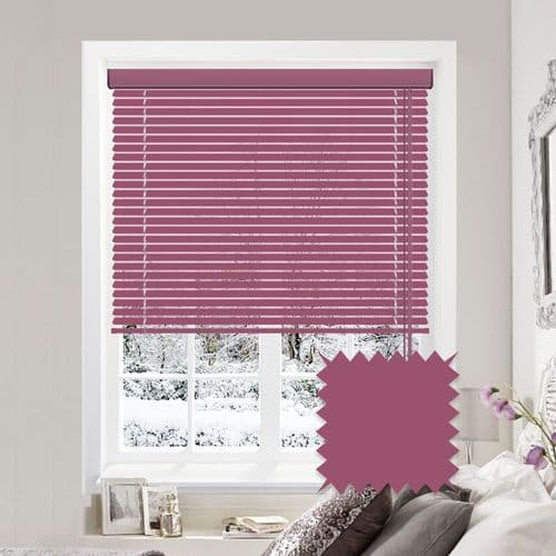Dark Pink Silk Textured Aluminium venetian blind in Beryl