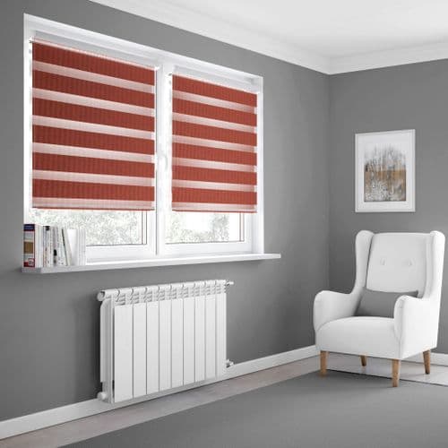 Dark Red Day and Night Blinds Made To Measure in Red
