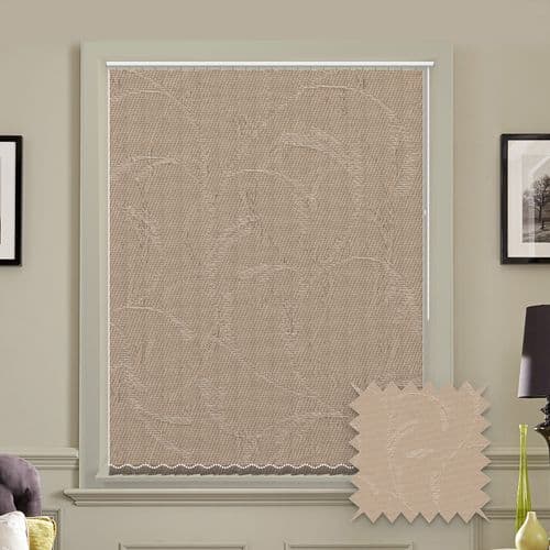 Fleur Linen Beige prestige replacement louvres /slats for vertical blinds 3.5" (89mm)