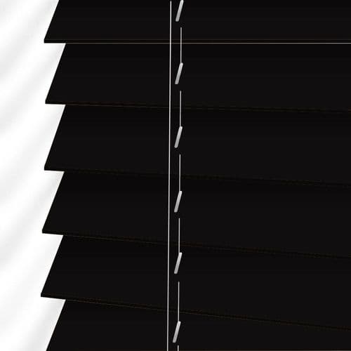 Forestwood 50mm Real Wood Venetian blinds Made to Measure in Charcoal Black