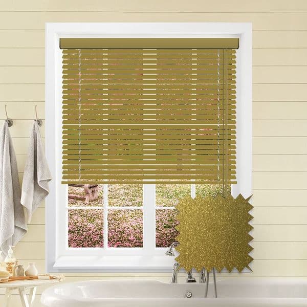 Gold Shimmer Aluminium Venetian blind in Glam Just Blinds
