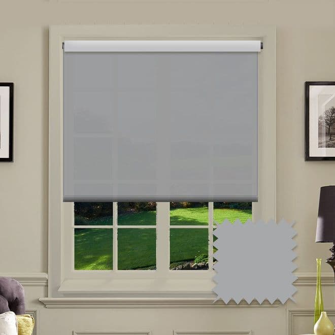 Blackout Grey Roller Blind Astral Grey Whisper Plain Just Blinds