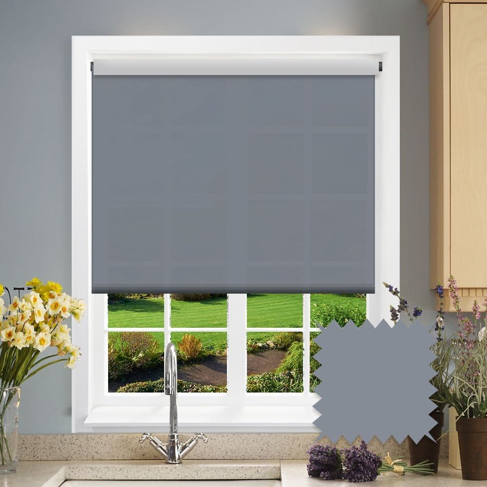 Blackout Grey Roller Blind Astral Sonar Plain Just Blinds
