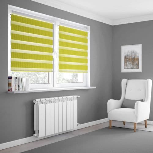Light Green Day and Night Blinds Made To Measure in Citron
