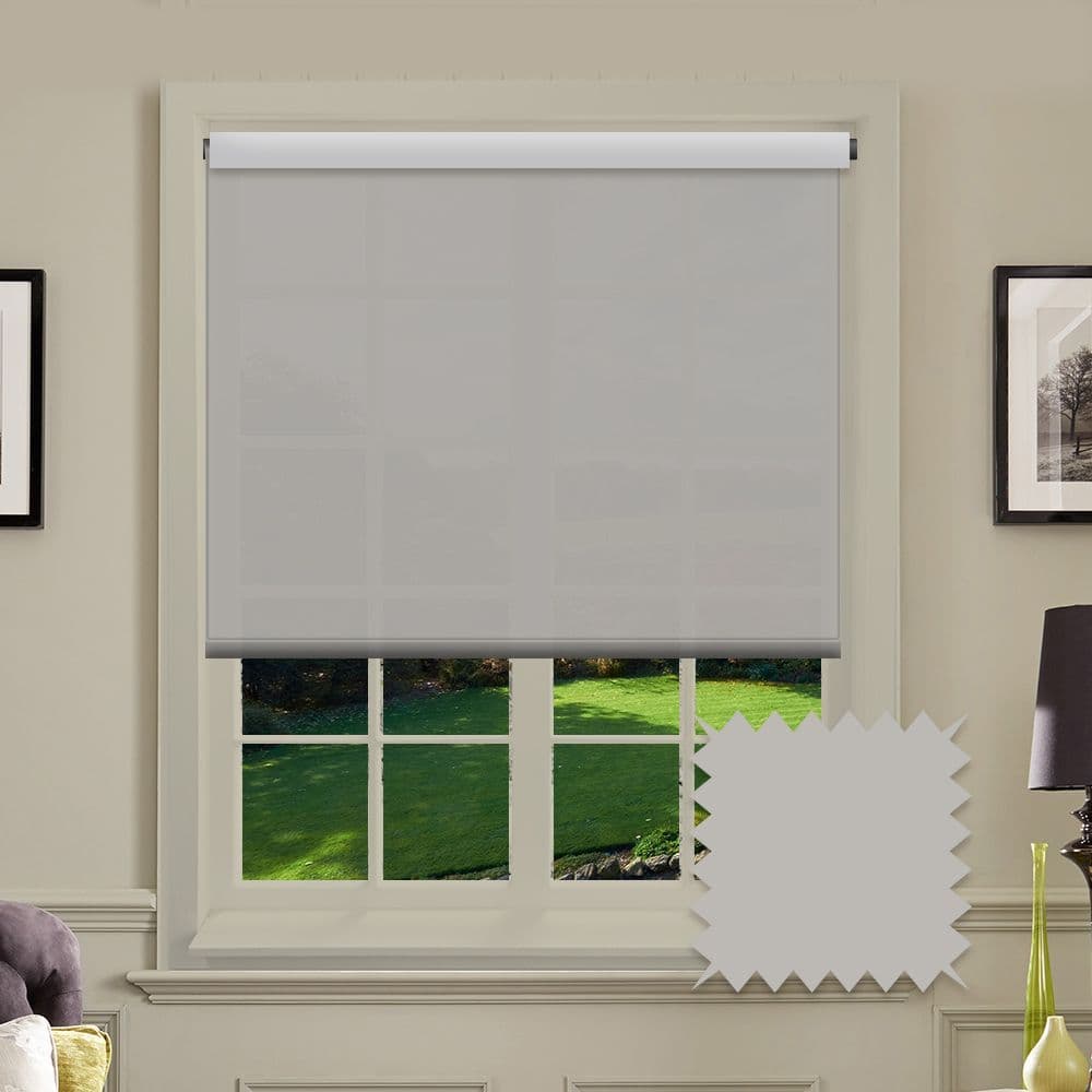 Blackout Light Grey Roller Blind - Astral Maylar Plain - Just Blinds