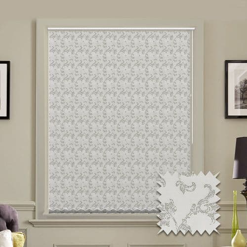 Made to Measure Patterned Vertical Blind in Crystal Silver