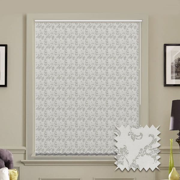 Made to Measure Patterned Vertical Blind in Crystal Silver Just Blinds