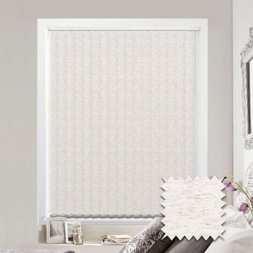Made to Measure Patterned Vertical Blind in Linara White