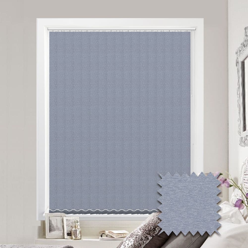 Made to Measure Topaz Denim Blue Vertical Blind Just blinds