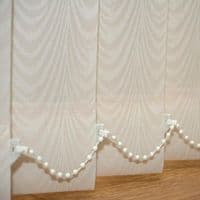 Made to measure vertical blind in Carlo Cream Fabric Just Blinds