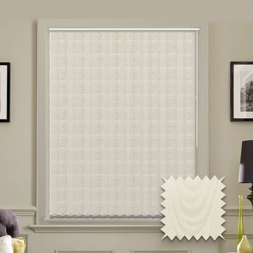 Made to measure vertical blind in Carlo Cream Fabric
