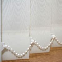Made to measure vertical blind in Carlo White Fabric Just Blinds