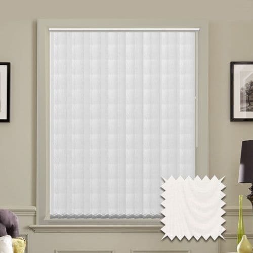 Made to measure vertical blind in Carlo White Fabric