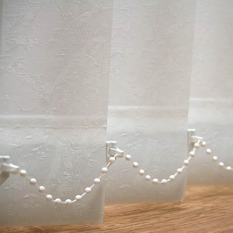 Made to measure vertical blind in Diamond Busy Pattern White Fabric