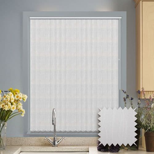 Made to measure vertical blind in fiesta White Fabric