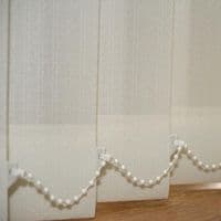 Made to measure vertical blind in Kineton Cream Fabric Just Blinds