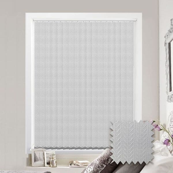 Made to measure vertical blind in Kineton White Fabric Just Blinds