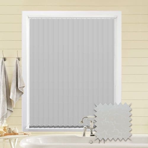 Made to Measure Vertical Blinds in PVC Blackout fabric Marble White