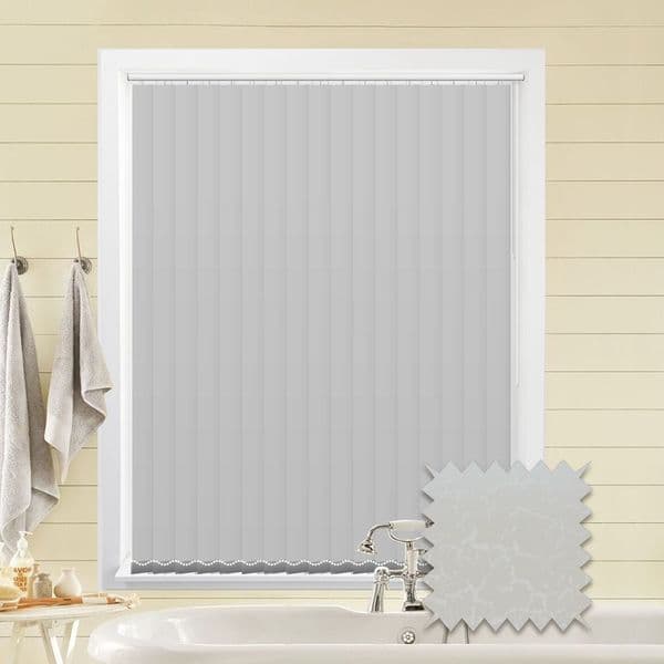 Made to Measure Vertical Blinds in PVC Blackout fabric Marble White Just Blinds