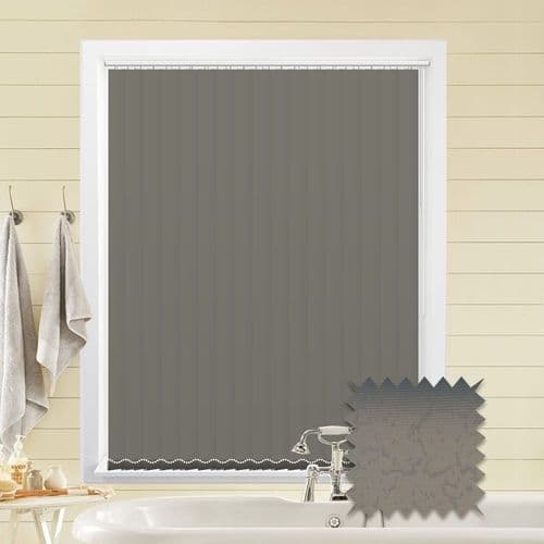 Made to Measure Vertical Blinds in PVC METZ ASH Blackout fabric Marble Silver