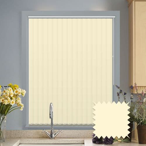 Made to Measure Vertical Blinds in PVC UNILUX CREAM Blackout fabric - Cream