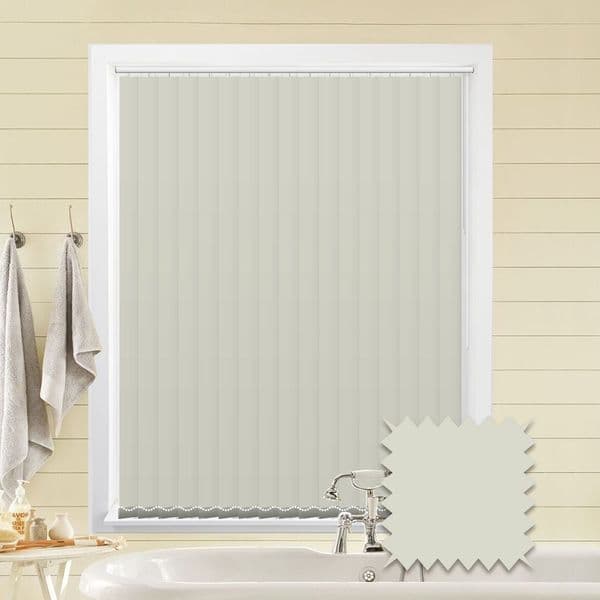 Made to Measure Vertical Blinds in PVC UNILUX GREY Blackout fabric in Light Grey Just Blinds