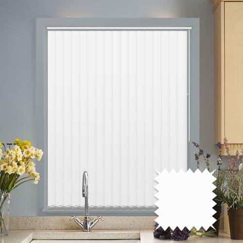Made to Measure Vertical Blinds in PVC UNILUX WHITE Blackout fabric