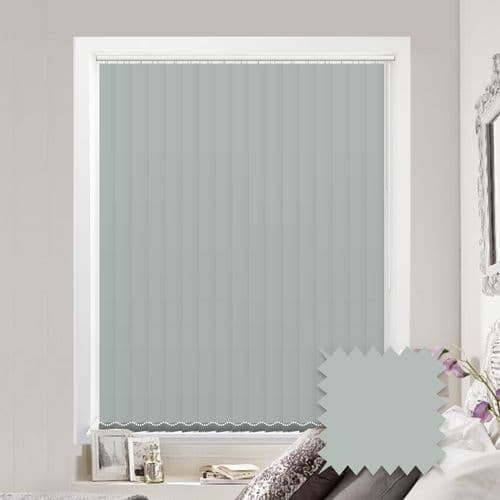 Made to measure vertical blinds in Scope Space Light Grey plain fabric
