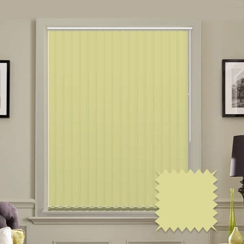 Made to measure vertical blinds in Splash Amalfi Yellow plain fabric